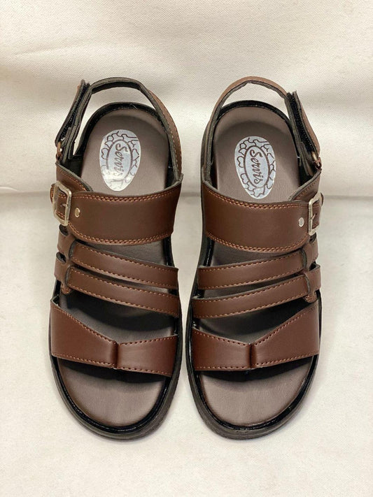 Men's Leather Fancy Sandals Brown TB-901