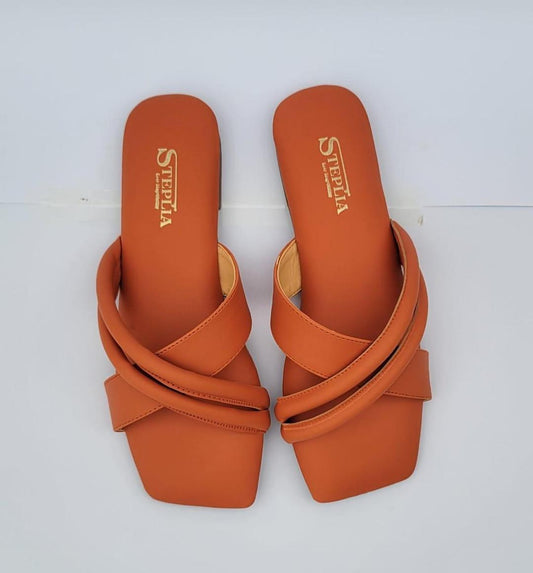 Stylish Women's Orange Rexine Flats - 1 Pcs Semi-Formal Footwear